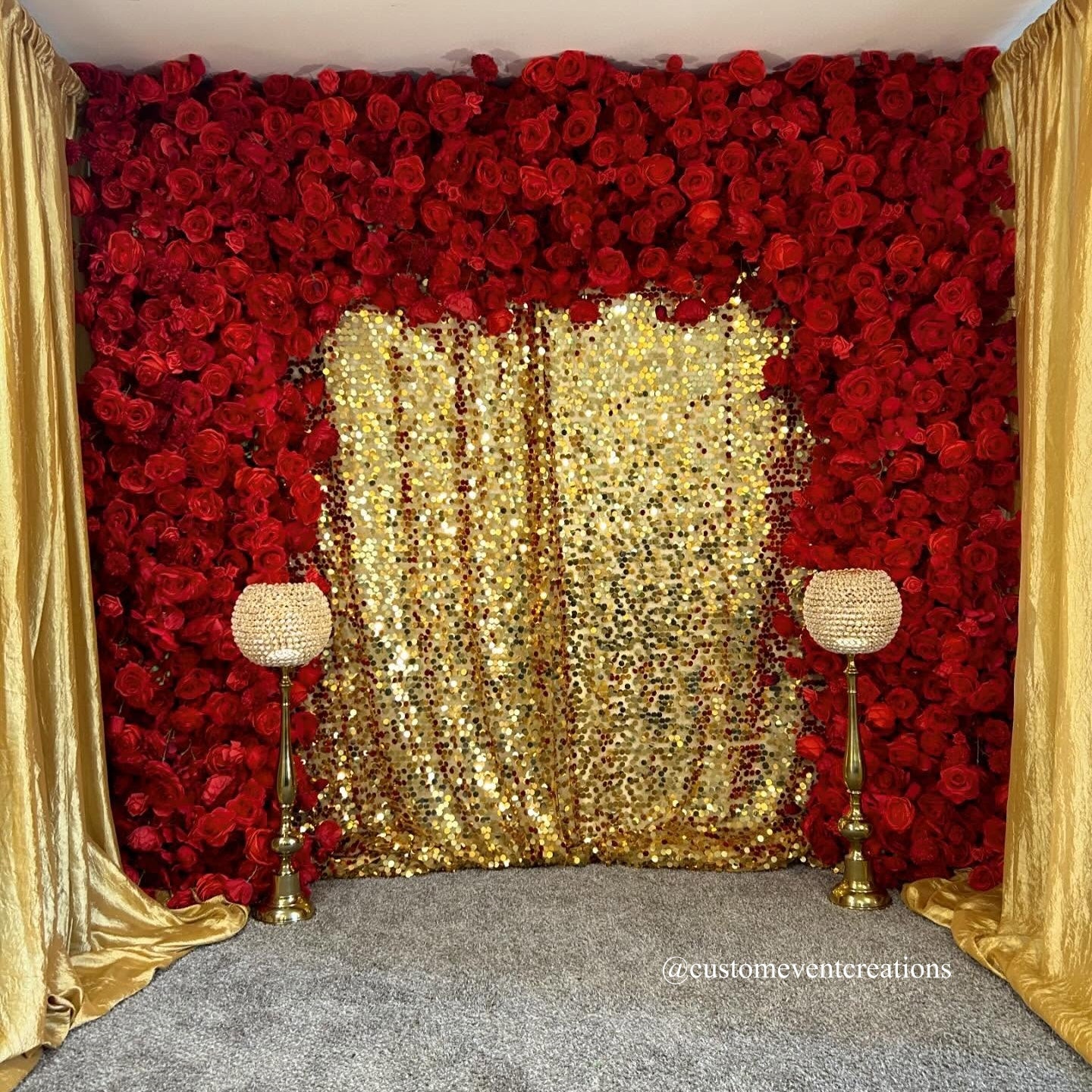 FLASH SALE Flower Arch 5D Red Roses Floral Set Fabric Backdrop Flower Wall Proposal Wedding Party Decor