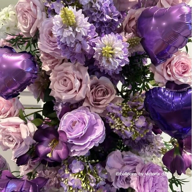 Purple Artificial Floral Pillars for Wedding Proposal Party Decor