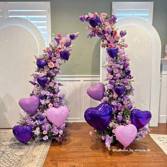 Purple Artificial Floral Pillars for Wedding Proposal Party Decor