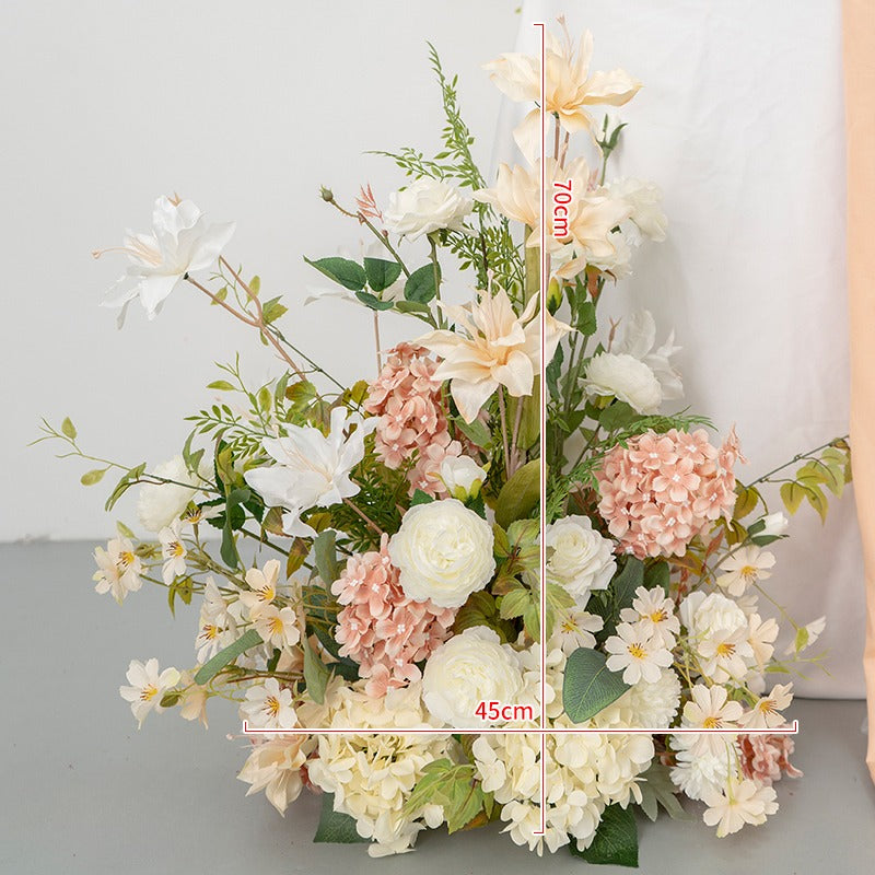 100% handmade, the pink white hanging flower set provides a lifelike appearance and is easy to set up. 