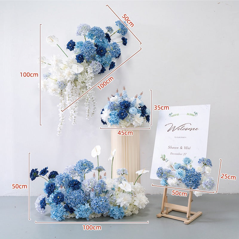 100% handmade, the blue hanging flower set provides a lifelike appearance and is easy to set up. 