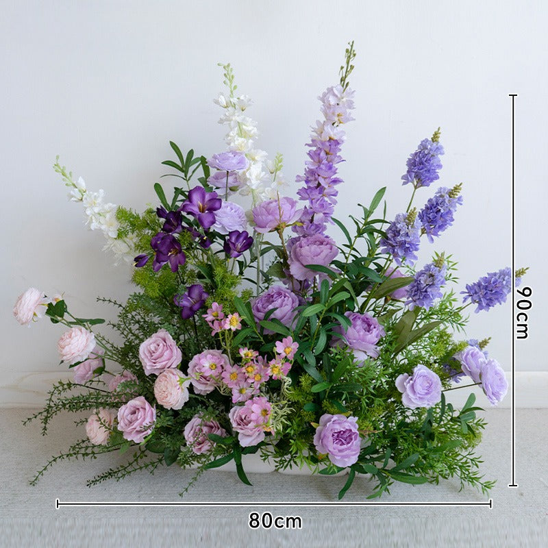 100% handmade, the purple pink hanging flower set provides a lifelike appearance and is easy to set up.