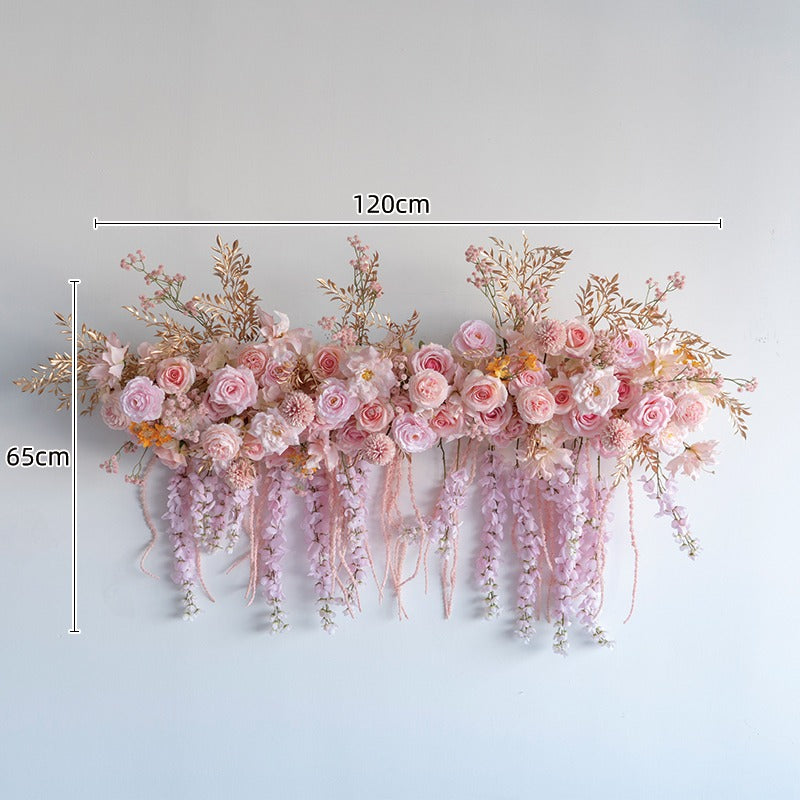 100% handmade, the 3.93ft pink hanging flower set provides a lifelike appearance and is easy to set up. 