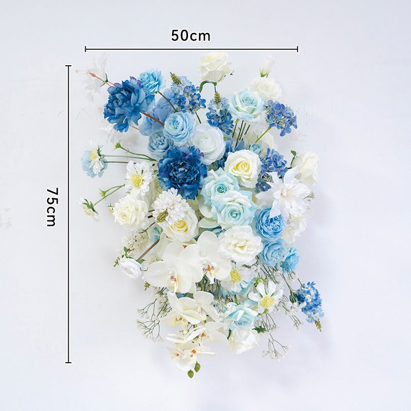 100% handmade, the white blue hanging flower set provides a lifelike appearance and is easy to set up. 