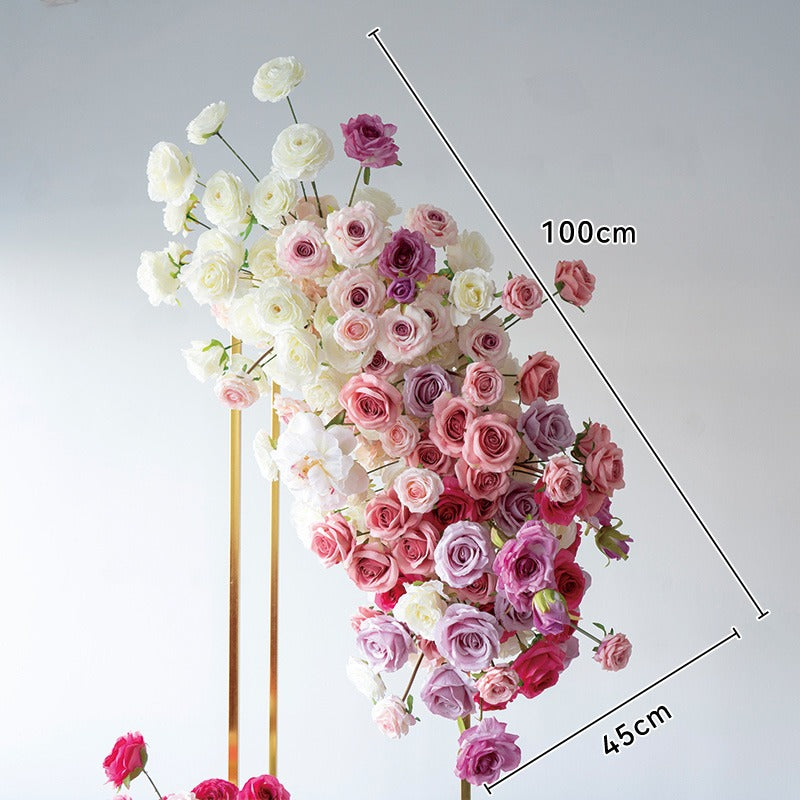 100% handmade, the rose red hanging flower set provides a lifelike appearance and is easy to set up. 