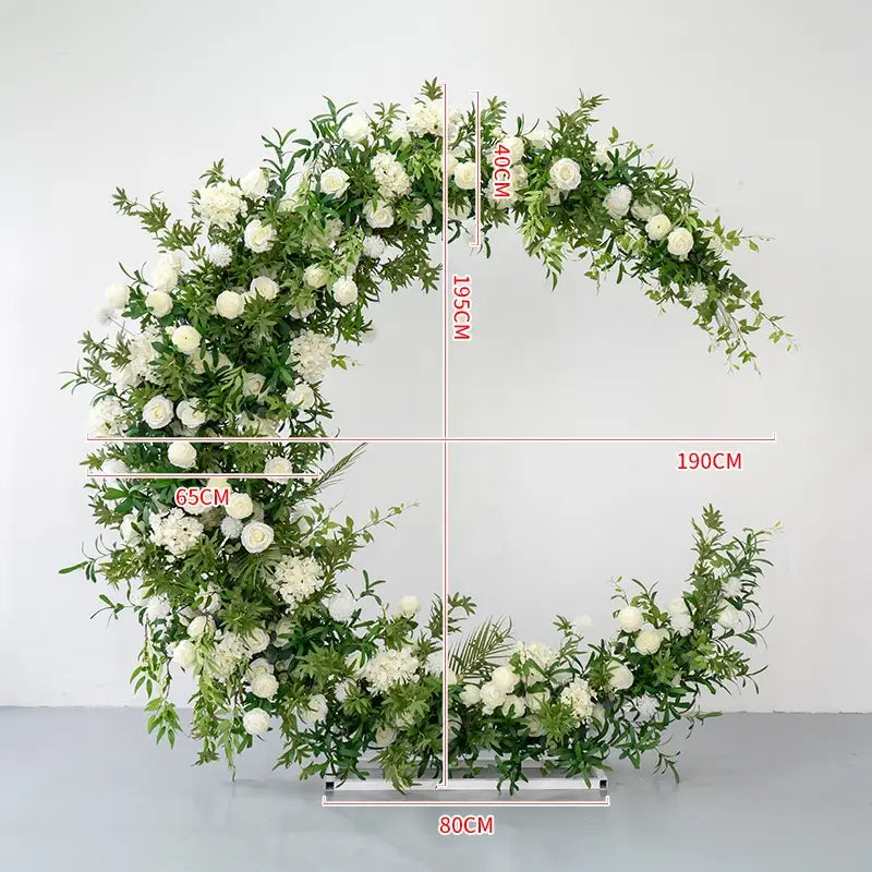 100% handmade, the green white moon flower arch provides a lifelike appearance and is easy to set up. 