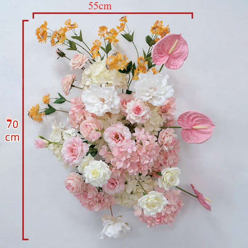 100% handmade, the pink white hanging flower set provides a lifelike appearance and is easy to set up.