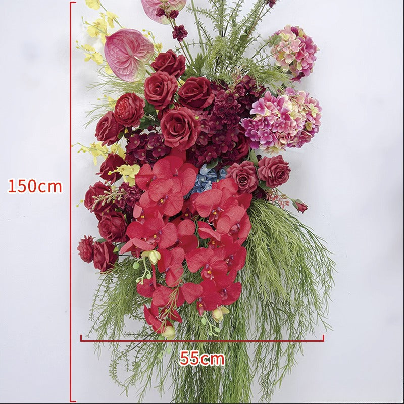 100% handmade, the red green hanging flower set provides a lifelike appearance and is easy to set up. 