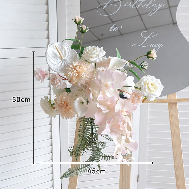 100% handmade, the champagne mirror flower arrangement provides a lifelike appearance and is easy to set up.