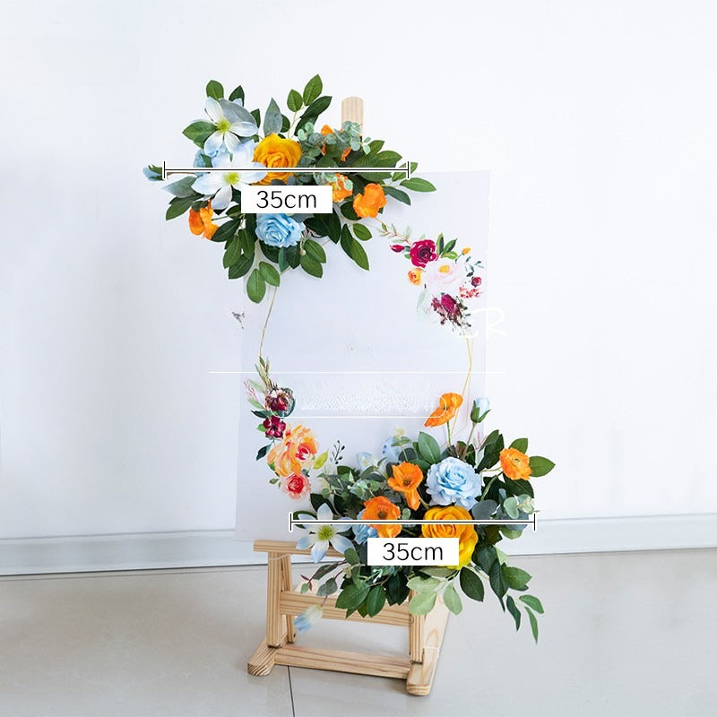 100% handmade, the blue orange hanging flower arrangement provides a lifelike appearance and is easy to set up. 