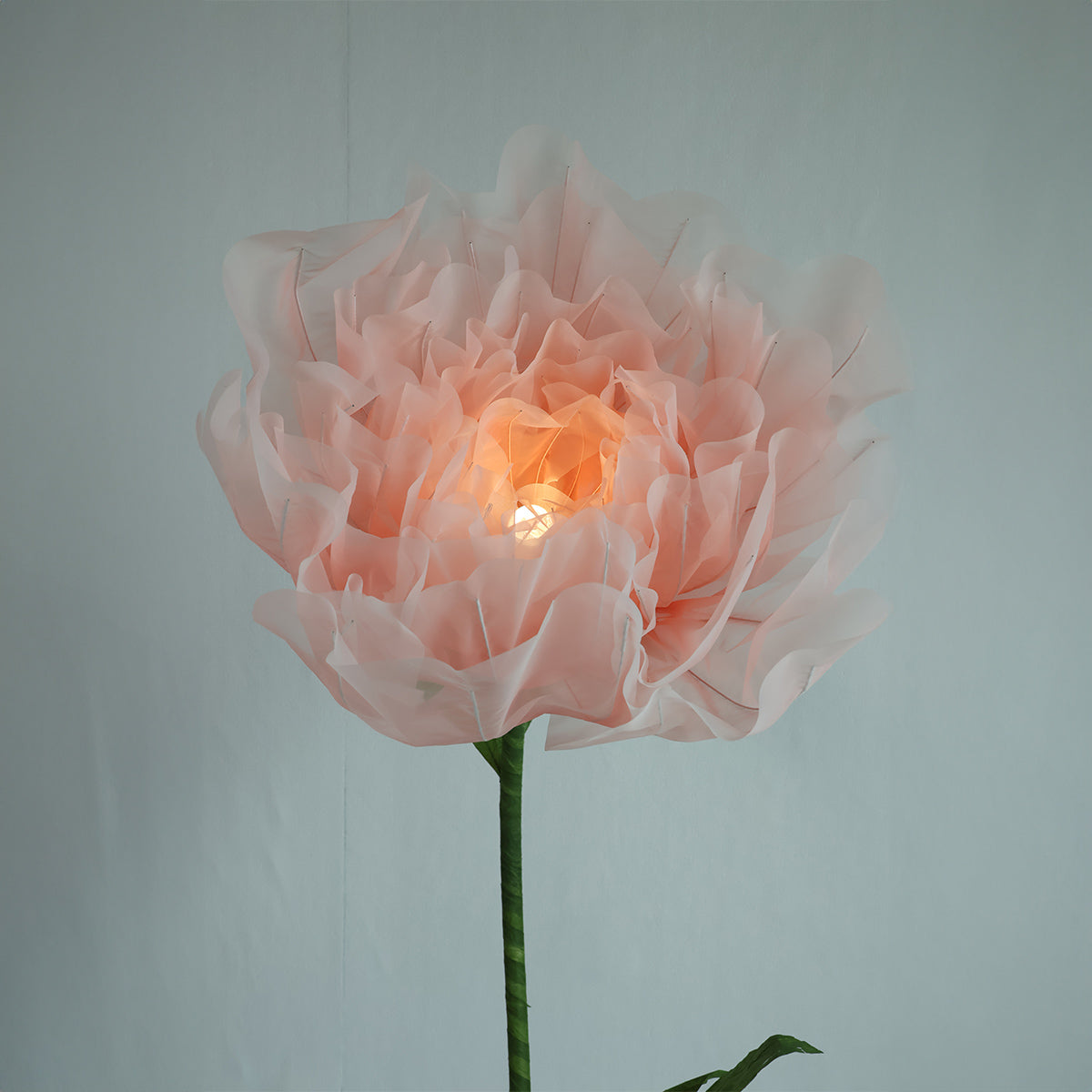 BOGO 1.9 Ft Light Pink Electric Giant Flower for Party Decor with Standing Base