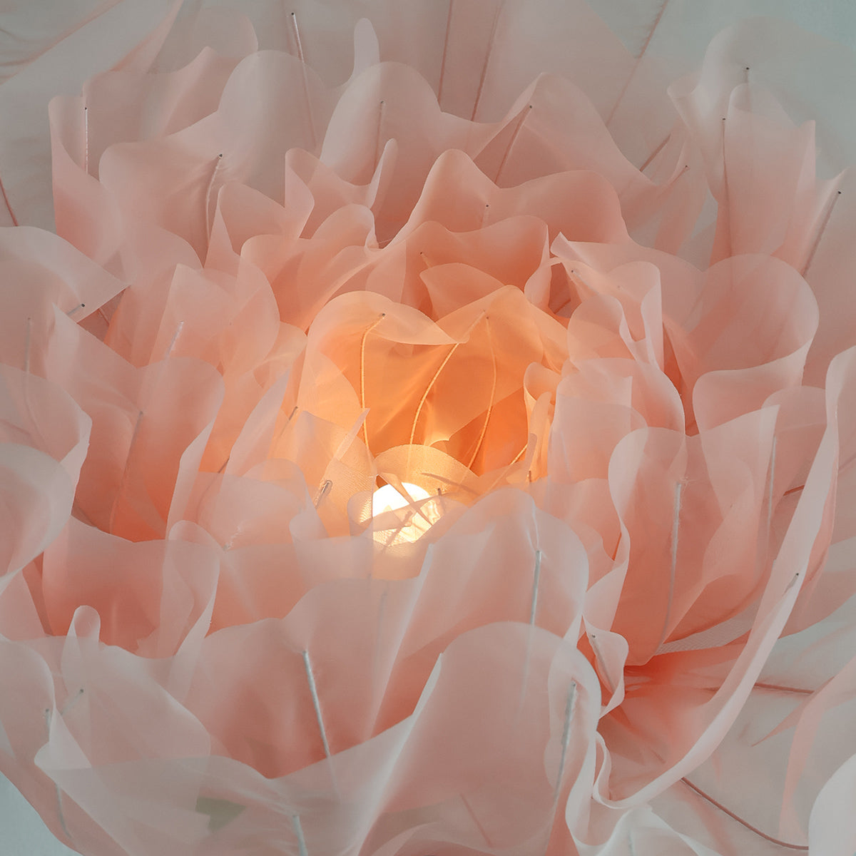 BOGO 1.9 Ft Light Pink Electric Giant Flower for Party Decor with Standing Base