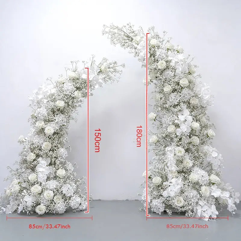 100% handmade, the white baby's breath flower arch provides a lifelike appearance and is easy to set up.