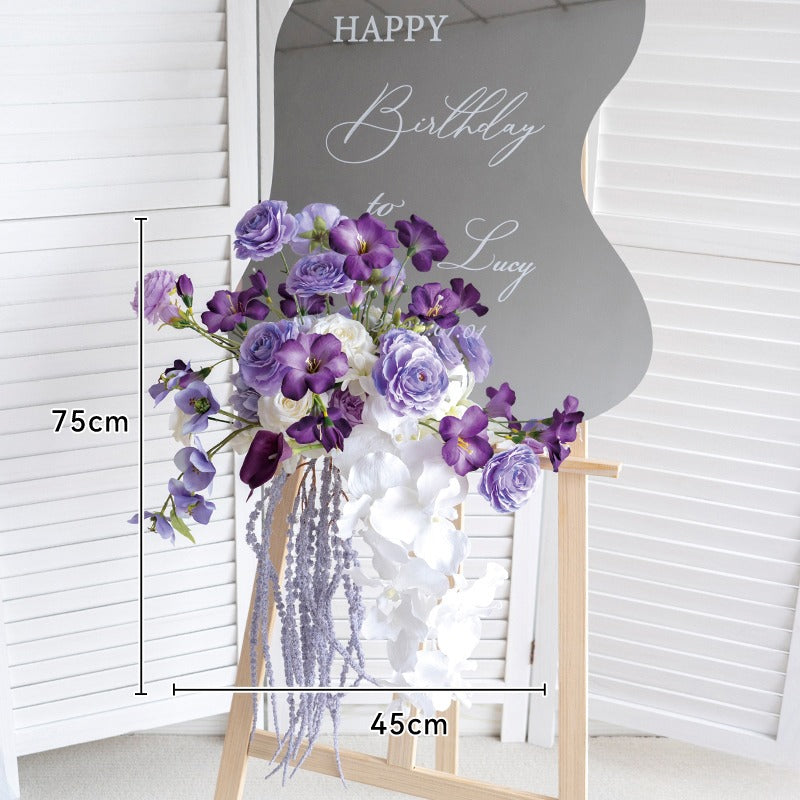 100% handmade, the purple mirror flower arrangement provides a lifelike appearance and is easy to set up.