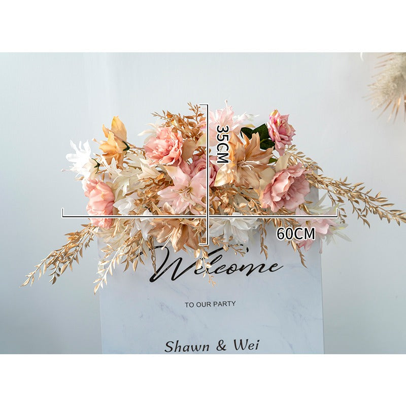 100% handmade, the champagne pink hanging flower set provides a lifelike appearance and is easy to set up.