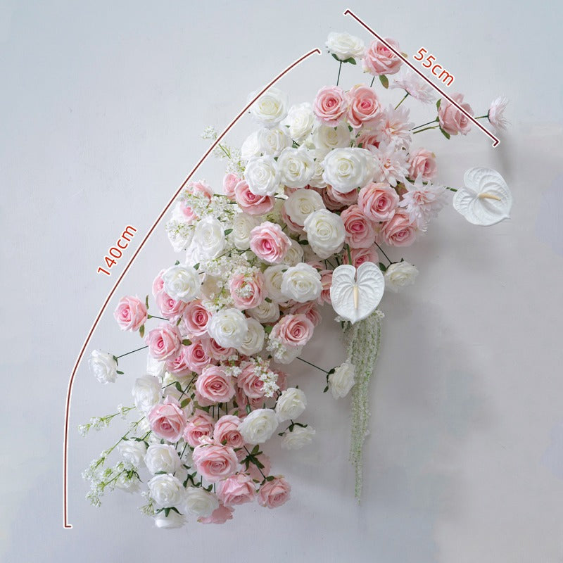 100% handmade, the white pink hanging flower set provides a lifelike appearance and is easy to set up. 