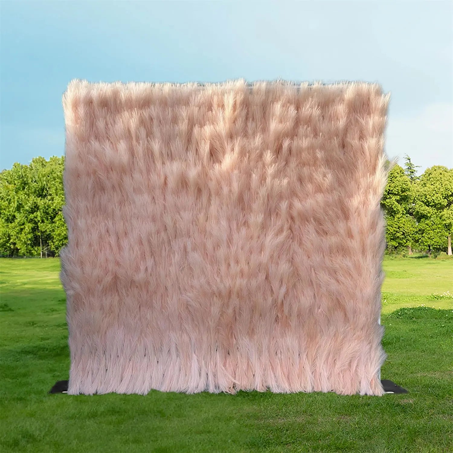 Fade-resistant and realistic, the 3D pink pampas flower wall side view features a fabric backing.