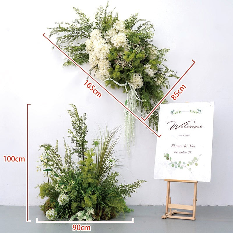 100% handmade, the white green hanging flower set provides a lifelike appearance and is easy to set up. 