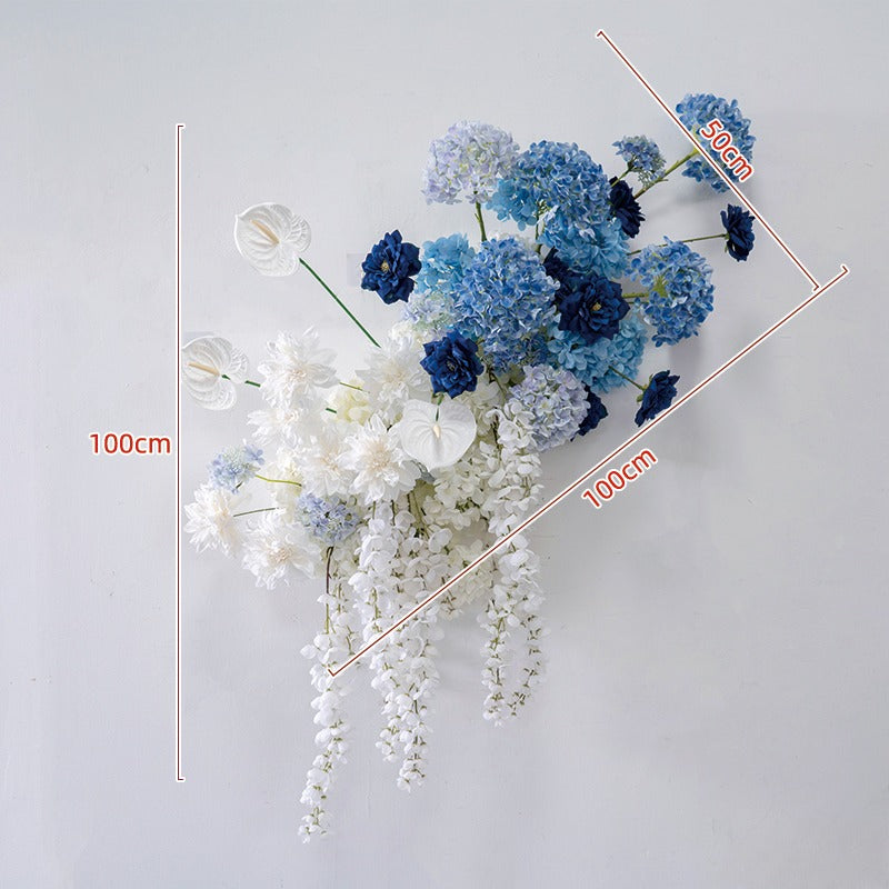 100% handmade, the blue hanging flower set provides a lifelike appearance and is easy to set up. 