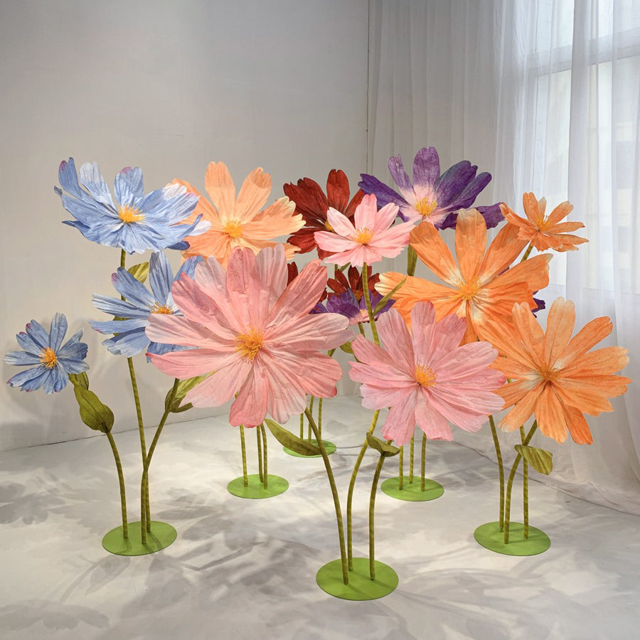 Set of 3 Giant Paper Daisy Flower Handmade Floral Set for Wedding Party Decor