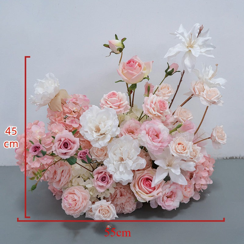 100% handmade, the pink white hanging flower set provides a lifelike appearance and is easy to set up.