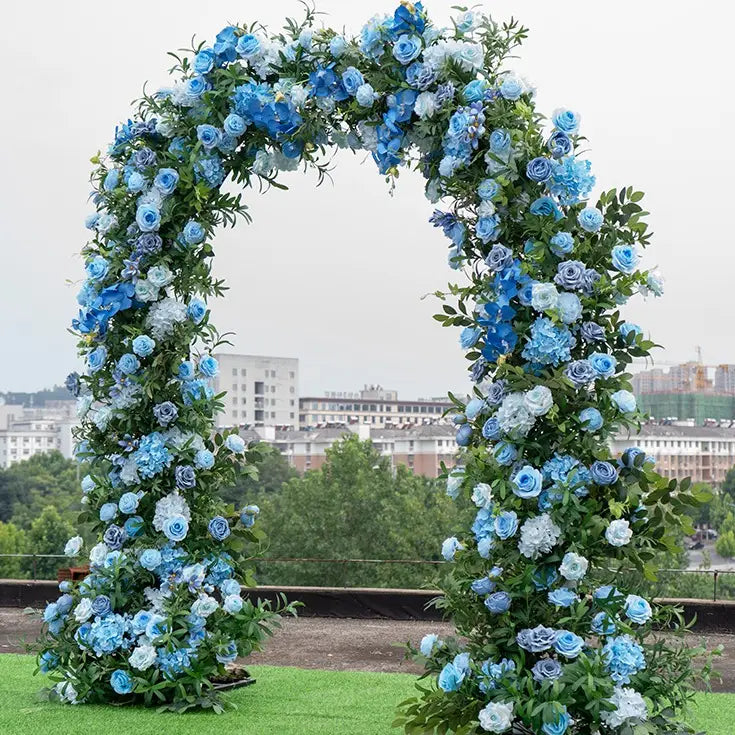 Blue 5D 7.2Ftx8.2Ft Flower Arch For Wedding Party