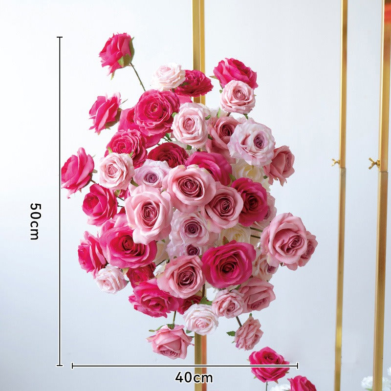 100% handmade, the rose red hanging flower set provides a lifelike appearance and is easy to set up. 