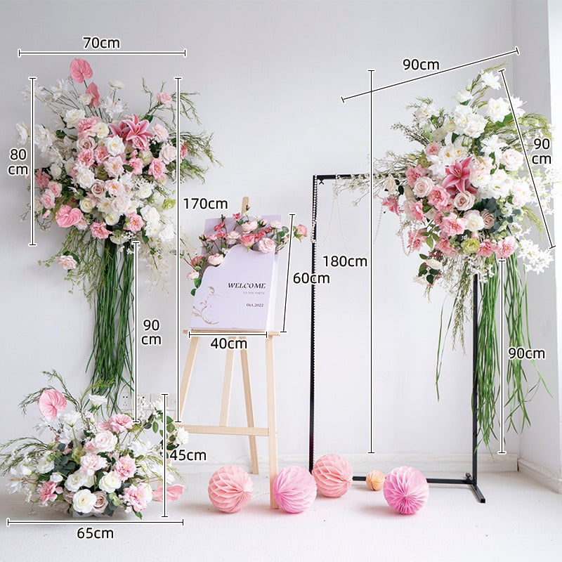 100% handmade, the white pink rose hanging flower set provides a lifelike appearance and is easy to set up.