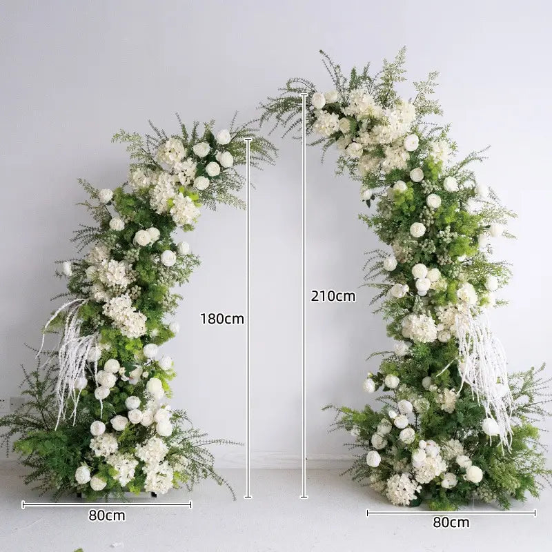 Crafted for realism, the green white flower arch boasts a fabric backing and fade-resistant colors.