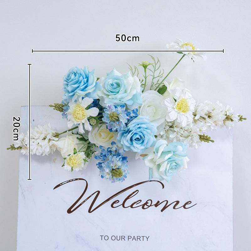 100% handmade, the white blue hanging flower set provides a lifelike appearance and is easy to set up. 