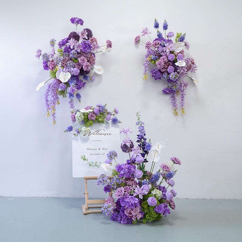 100% handmade, the purple hanging flower set provides a lifelike appearance and is easy to set up. 