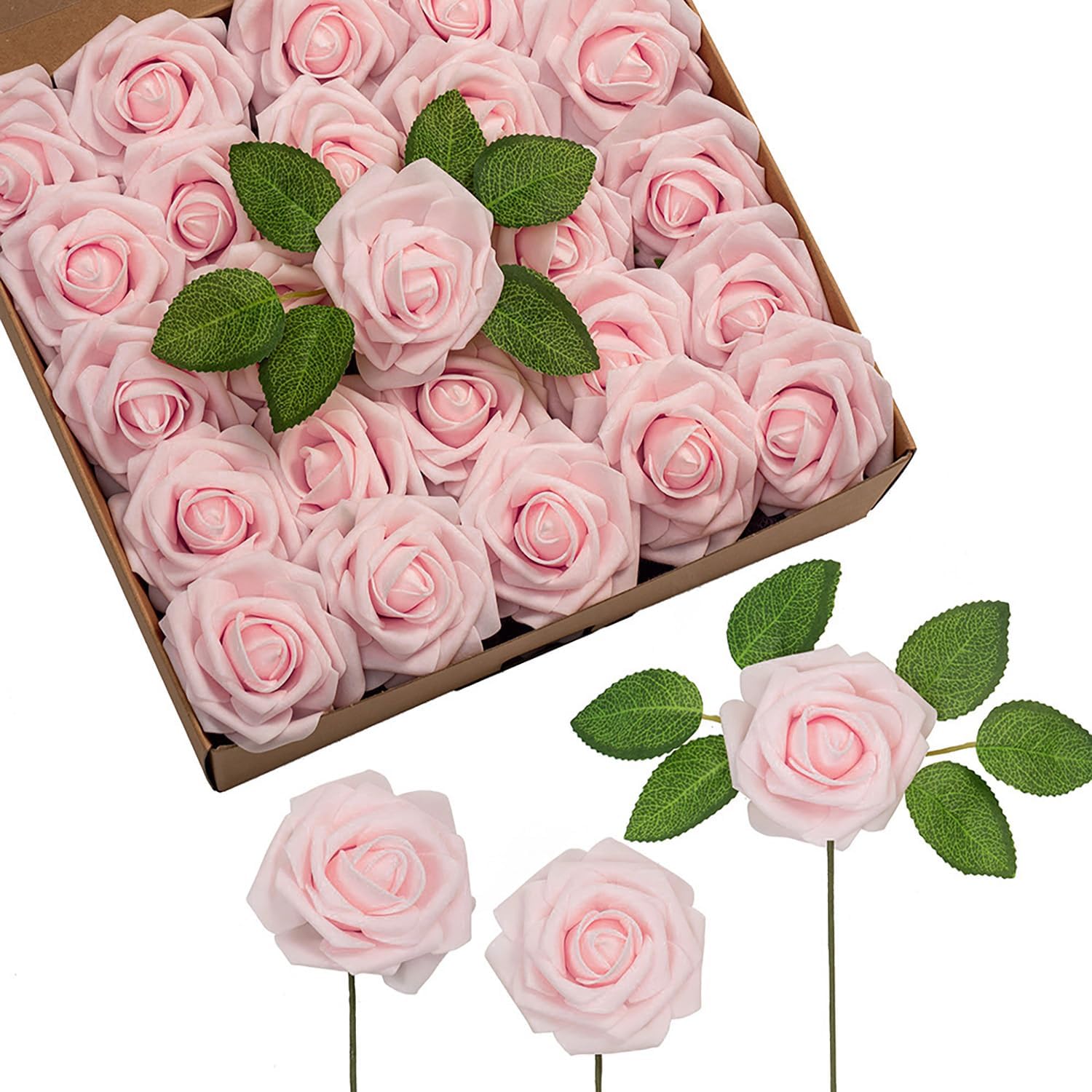 FALSH SALE Set of 6 Boxes Blushpink Roses Artificial Flowers for DIY Bridal Bouquet Decoration Table Centerpiece