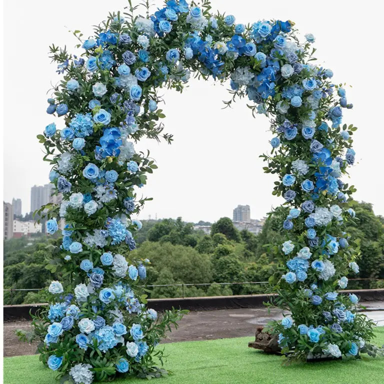 Blue 5D 7.2Ftx8.2Ft Flower Arch For Wedding Party