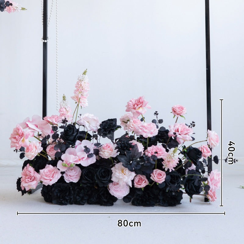 100% handmade, the pink black hanging flower set provides a lifelike appearance and is easy to set up.