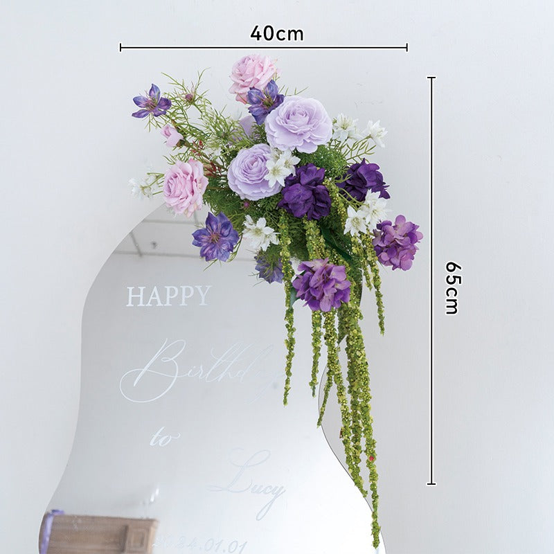 100% handmade, the purple green hanging flower set provides a lifelike appearance and is easy to set up.