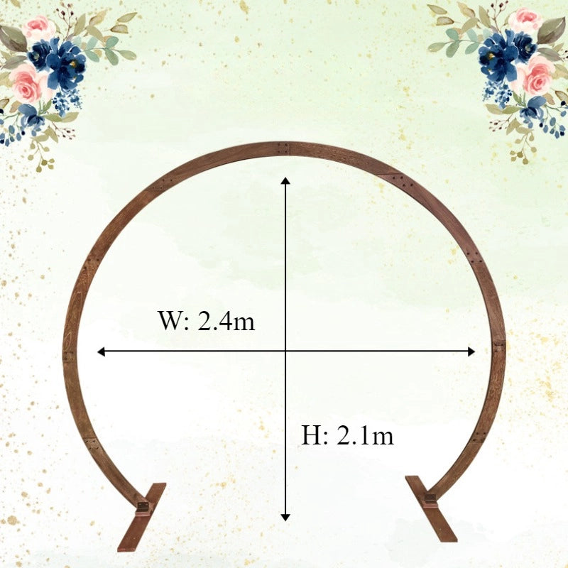 Rustic 6.9ftx7.9ft Round Wooden Wedding Arch Stand for Party