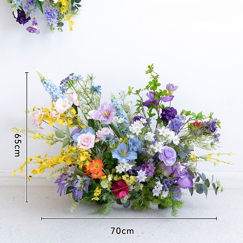 100% handmade, the purple blue hanging flower set provides a lifelike appearance and is easy to set up.