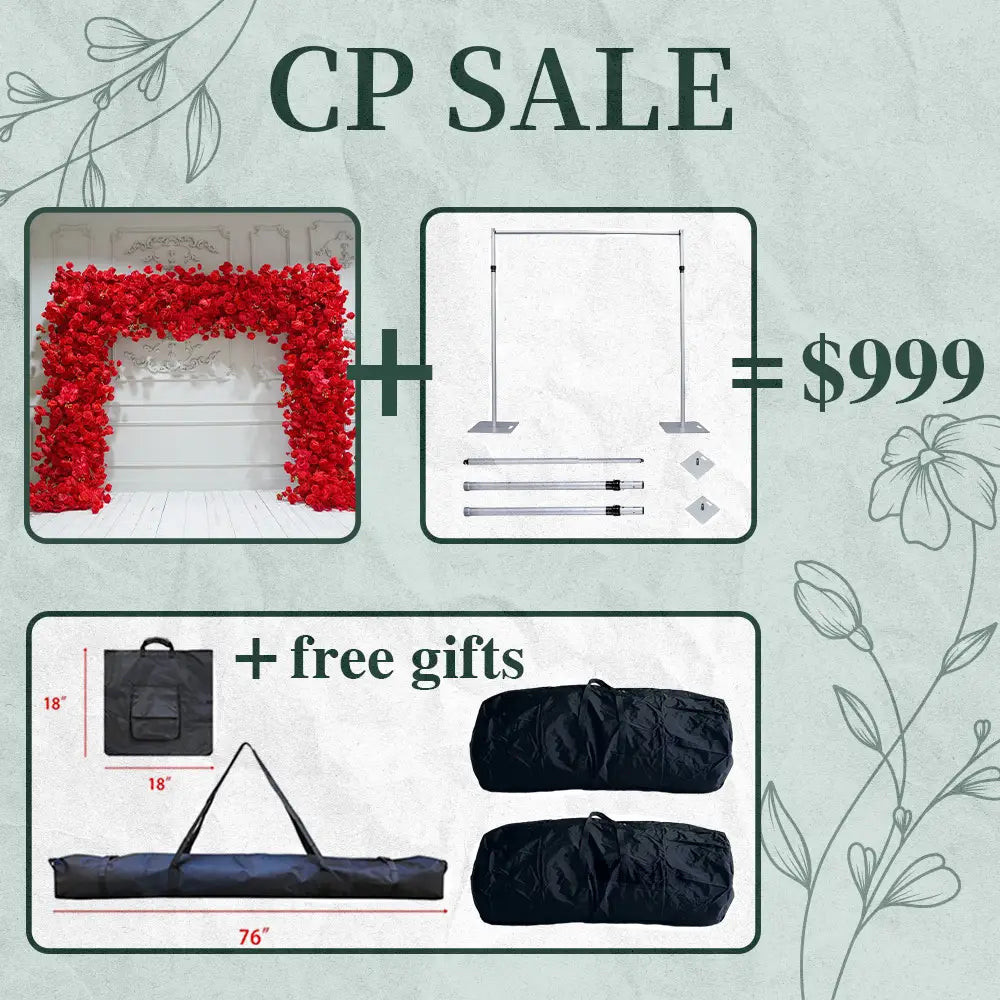 CP SALE Red Roses Flower Arch with Stand and Two Free Gifts