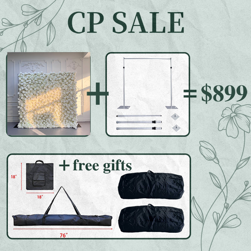 CP SALE 3D White Flower Wall with Stand and Two Free Gifts