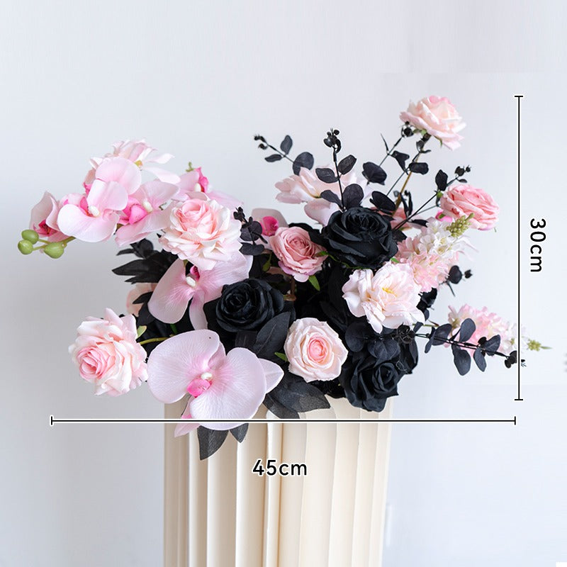 100% handmade, the pink black hanging flower set provides a lifelike appearance and is easy to set up.