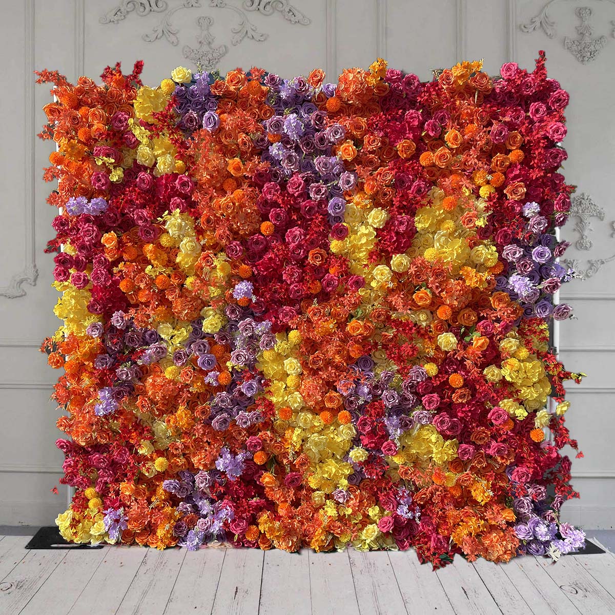 100% handmade, the yellow orange flower wall provides a lifelike appearance and is easy to set up.