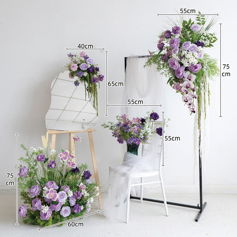 100% handmade, the purple green hanging flower set provides a lifelike appearance and is easy to set up.