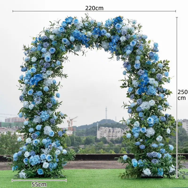 Blue 5D 7.2Ftx8.2Ft Flower Arch For Wedding Party