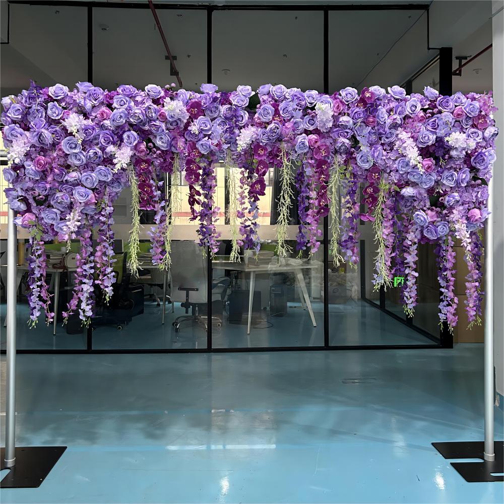 Flower Wall Purple Florals Cover Wedding Party Proposal Decor - KetieStory