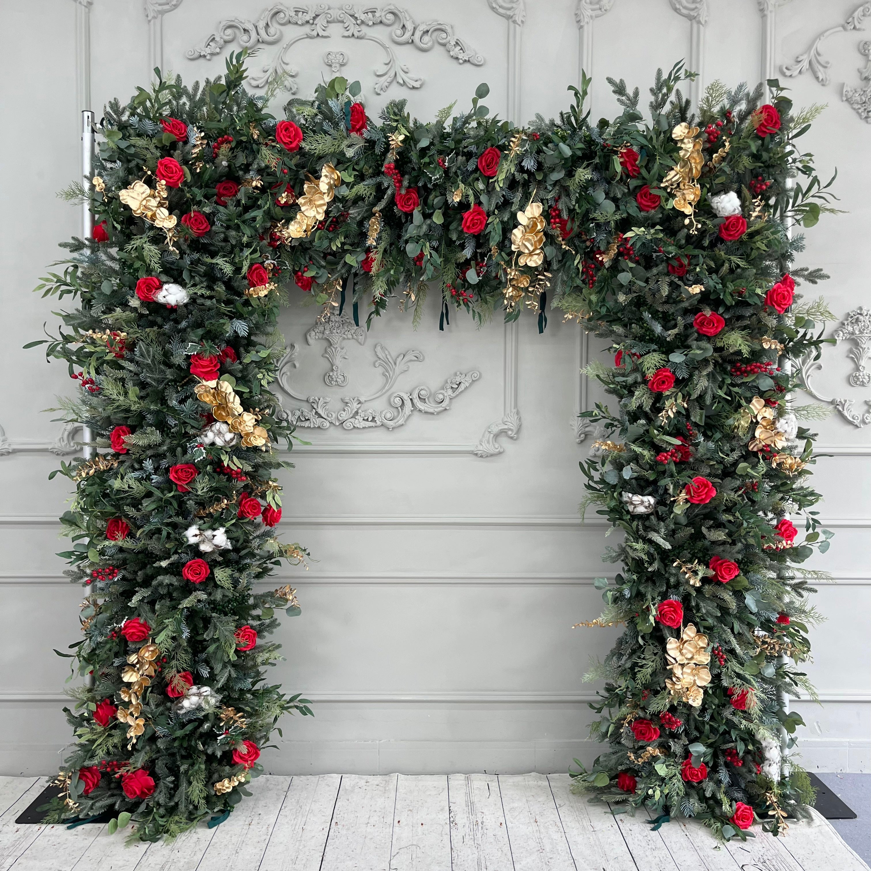 Flower Arch Artificial Christmas Backdrop For Party Decoration