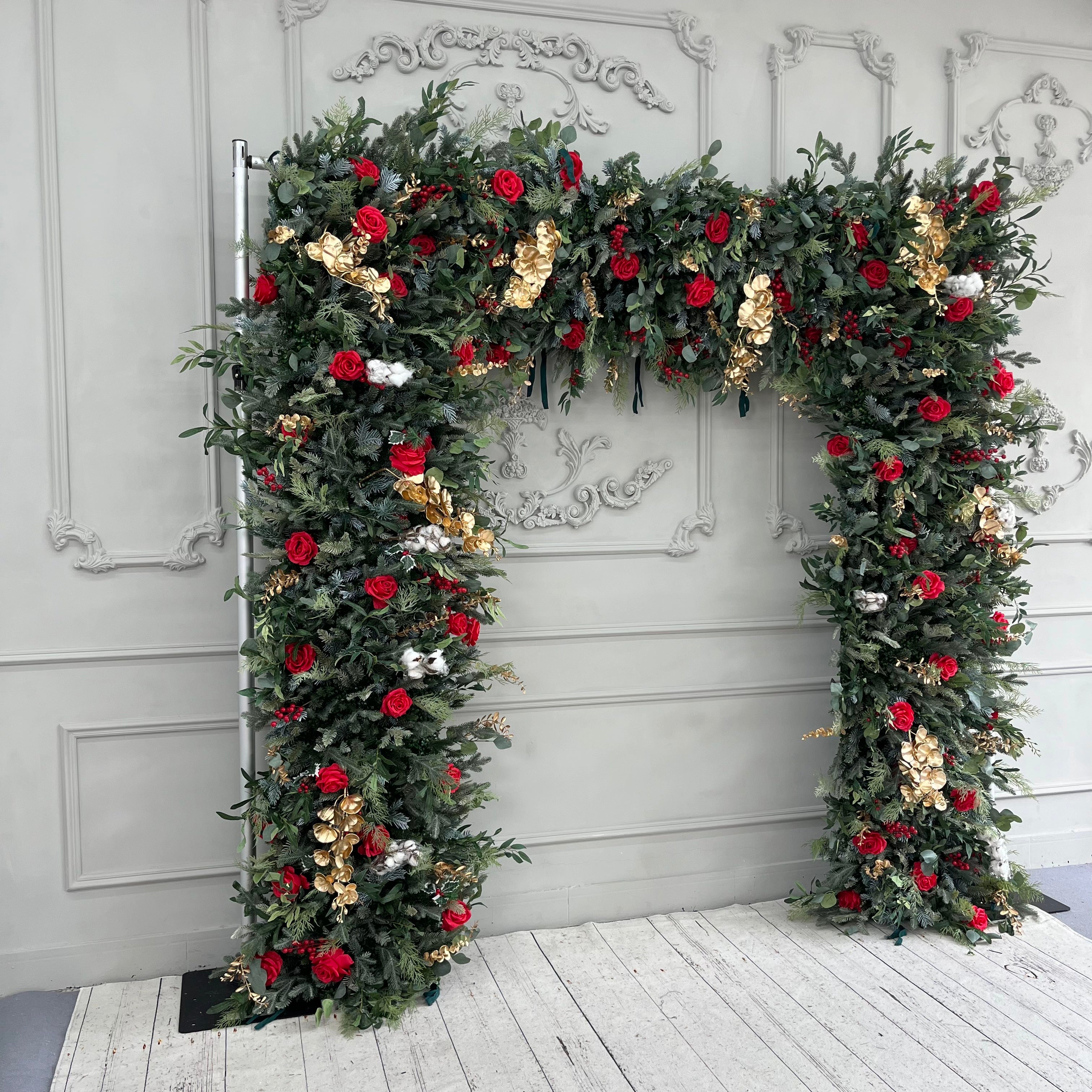 Artificial Christmas Backdrop Floral Arch For Party Decoration