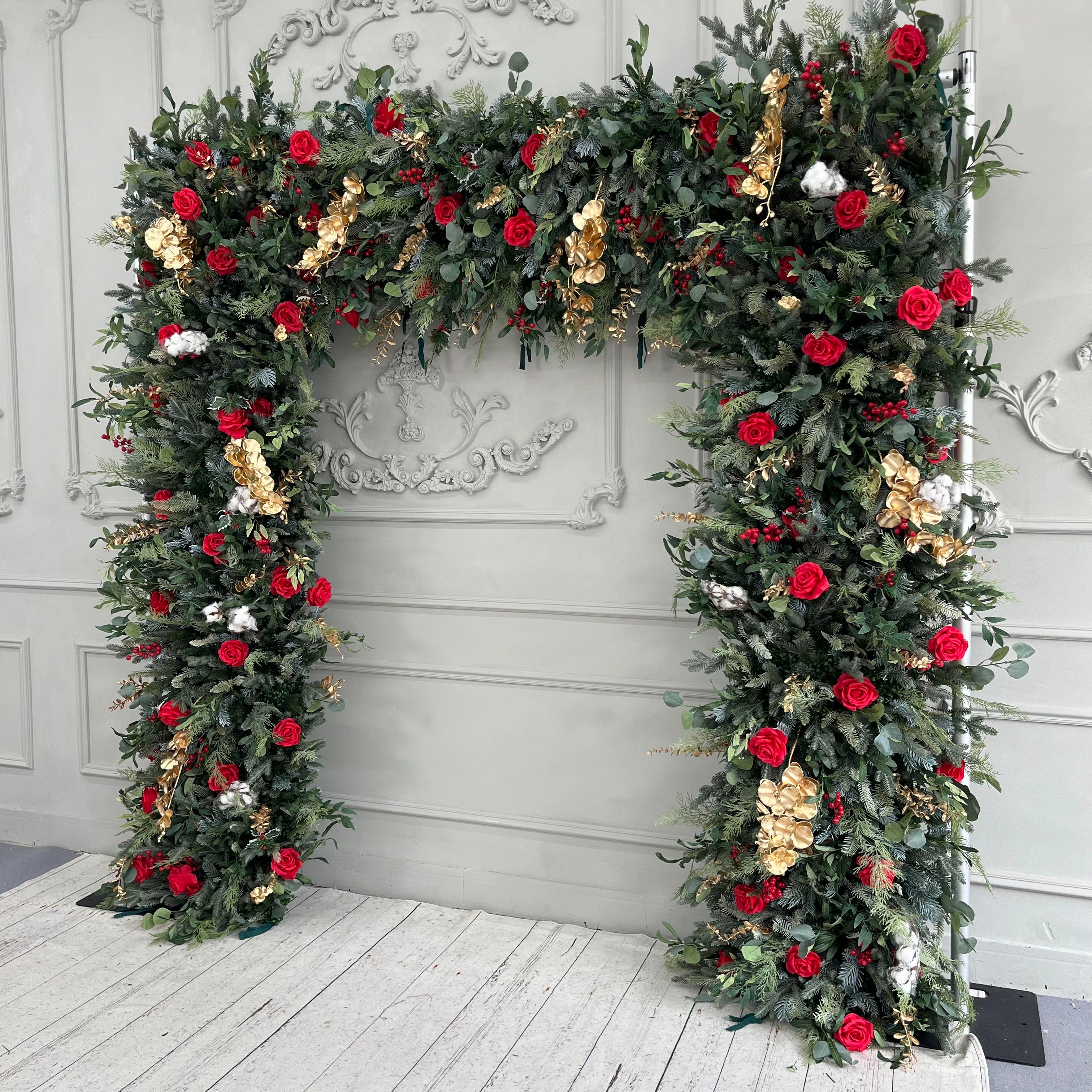 Artificial Christmas Backdrop Floral Arch For Party Decoration