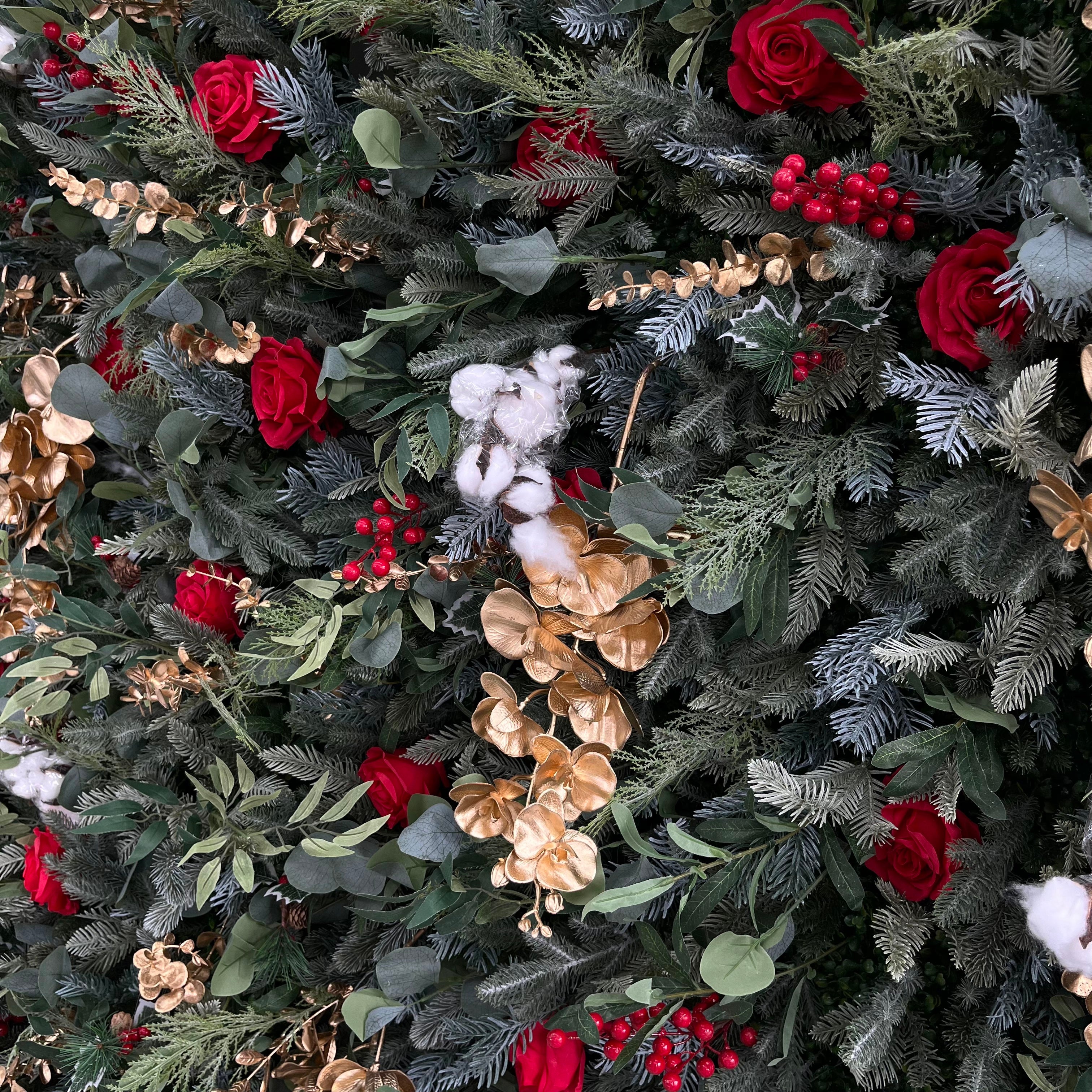 Christmas flower wall decor.