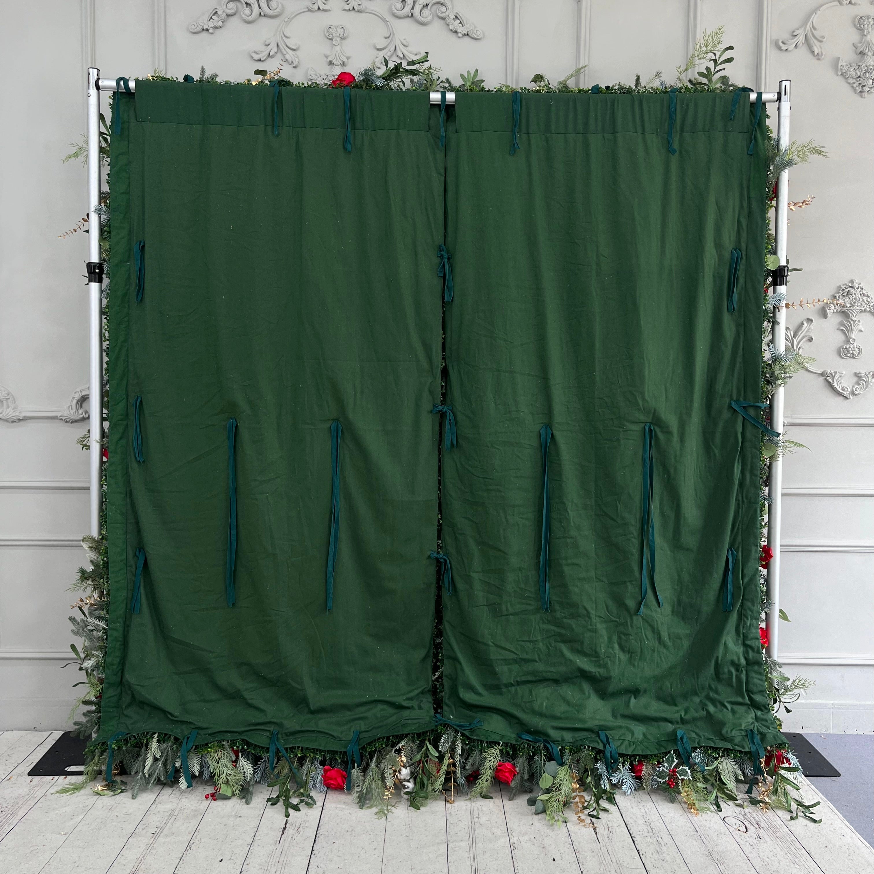 Artificial Fabric Backdrop 5D Rolling Up Christmas Flower Wall