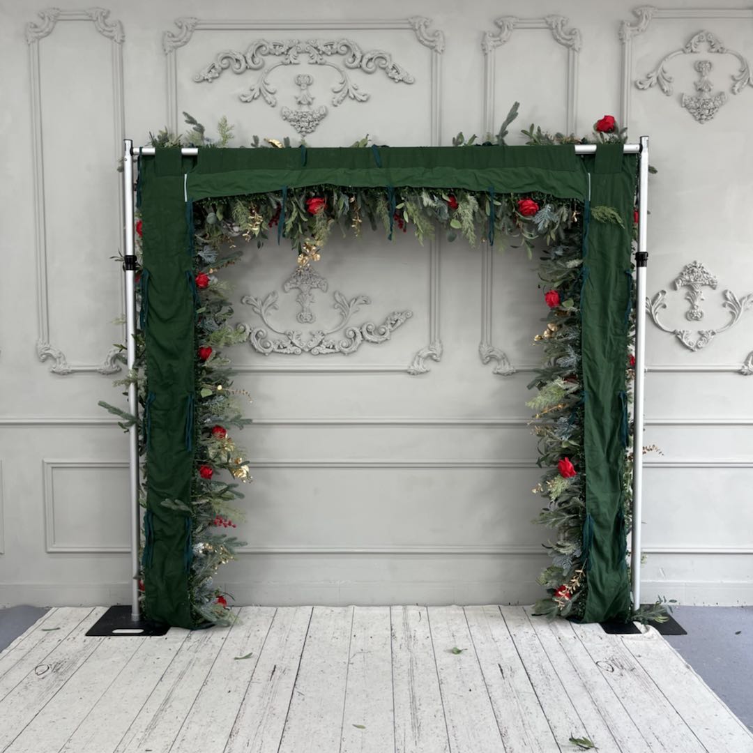 Artificial Fabric Backdrop Christmas Backdrop Square Flower Arch